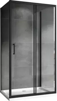 Душевой угол-ограждение «Abber» Schwarzer Diamant AG30140B-S50B-S50B 140/50 прямоугольный прозрачный/чёрный без поддона