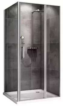 Душевой угол-ограждение «Abber» Sonnenstrand AG04120S-S80 120/80 прямоугольный прозрачный/хром без поддона универсальный