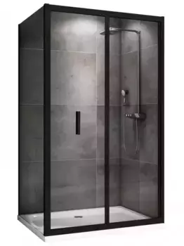 Душевой угол-ограждение «Abber» Sonnenstrand AG07120B-S100B 120/100 прямоугольный прозрачный/чёрный без поддона универсальный