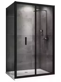 Душевой угол-ограждение «Abber» Sonnenstrand AG07120B-S90B 120/90 прямоугольный прозрачный/чёрный без поддона универсальный