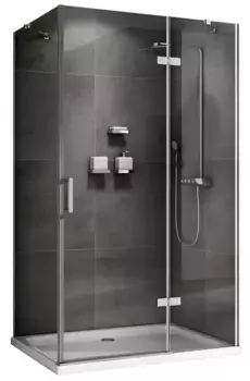 Душевой угол-ограждение «Abber» Zart AG08100-S81 100/80 прямоугольный прозрачный/хром без поддона универсальный