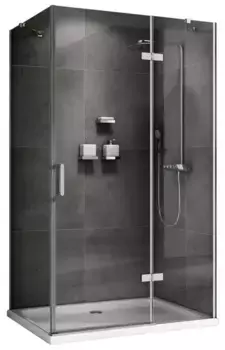 Душевой угол-ограждение «Abber» Zart AG08100-S91 100/90 прямоугольный прозрачный/хром без поддона универсальный