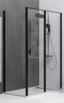 Душевой угол-ограждение «Allen Brau» Priority 100/90 прозрачный/чёрный без поддона универсальный
