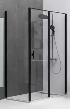 Душевой угол-ограждение «Allen Brau» Priority 90/90 прозрачный/чёрный без поддона универсальный