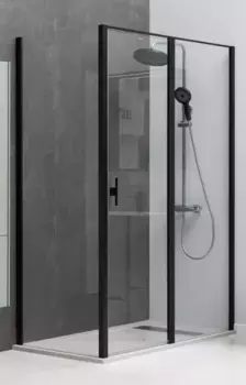 Душевой угол-ограждение «Allen Brau» Priority 90/80 прозрачный/чёрный без поддона универсальный