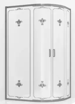 Душевой угол-ограждение «Ambassador» Royal 18015101 120/80 белый с рисунком/хром без поддона универсальный