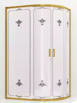 Душевой угол-ограждение «Ambassador» Royal 18015301 120/80 прозрачный с рисунком/золото без поддона