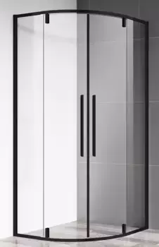 Душевой угол-ограждение «AQUAme» AQM7101-2-9 90/90 четверть круга прозрачный/чёрный матовый без поддона