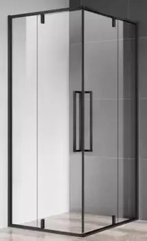 Душевой угол-ограждение «AQUAme» AQM7102-2-9 90/90 квадратный прозрачный/чёрный матовый без поддона