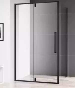 Душевой угол-ограждение «AQUAme» AQM7108-2-12/AQM7111-2 120/80 прямоугольный прозрачный/черный матовый без поддона универсальный