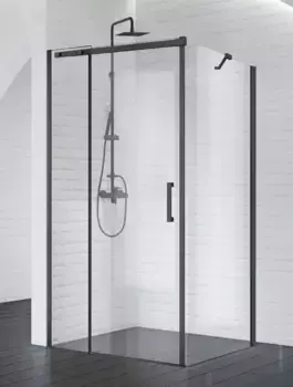 Душевой угол-ограждение «Belbagno» ACQUA-AH-1-120/90-C-NERO 120/90 прозрачный/чёрный без поддона универсальный