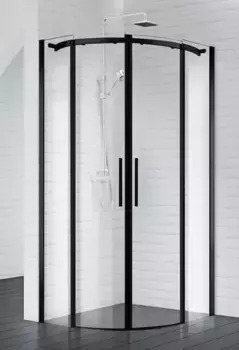 Душевой угол-ограждение «Belbagno» ACQUA-R-2-100-C-NERO 100/100 прозрачный/чёрный без поддона