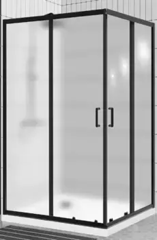 Душевой угол-ограждение «Belbagno» UNO-195-AH-2-120/90-P-NERO 120/90 матовый/чёрный прямоугольный без поддона универсальный