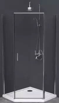 Душевой угол-ограждение «Belbagno» UNO-195-P-1-90-C-Cr 90/90 прозрачный/хром многоугольный без поддона универсальный