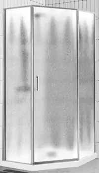 Душевой угол-ограждение «Belbagno» UNO-195-P-1-90-CH-CR 90/90 шиншилла/хром многоугольный без поддона универсальный