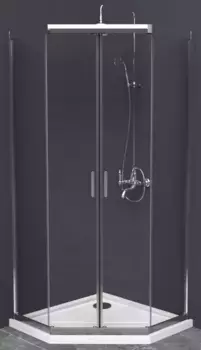 Душевой угол-ограждение «Belbagno» UNO-195-P-2-90-C-Cr 90/90 прозрачный/хром многоугольный без поддона универсальный