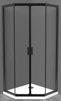 Душевой угол-ограждение «Belbagno» UNO-195-P-2-90-C-NERO 90/90 прозрачный/чёрный многоугольный без поддона универсальный