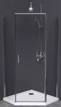 Душевой угол-ограждение «Belbagno» UNO-195-P-1-80-C-Cr 80/80 прозрачный/хром многоугольный без поддона универсальный