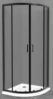 Душевой угол-ограждение «Belbagno» UNO-195-R-2-90-C-NERO 90/90 прозрачный/чёрный четверть круга без поддона универсальный