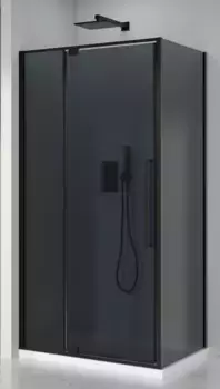 Душевой угол-ограждение «Black & White» S818 BG 100/80 тонированный/чёрный универсальный без поддона