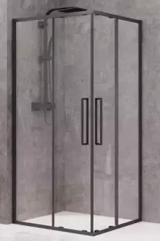 Душевой угол-ограждение «Black & White» S872 100/100 прозрачный/чёрный без поддона