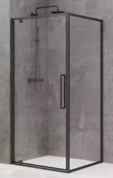 Душевой угол-ограждение «Black & White» S877 100/100 прозрачный/чёрный универсальный без поддона