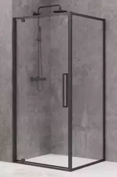 Душевой угол-ограждение «Black & White» S877 90/90 прозрачный/чёрный универсальный без поддона
