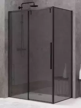 Душевой угол-ограждение «Black & White» S898 120/90 тонированный/чёрный универсальный без поддона