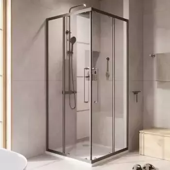 Душевой угол-ограждение «Cezares» Relax-304-A-2-80-C-GM 80/80 прозрачный/оружейная сталь квадратный без поддона