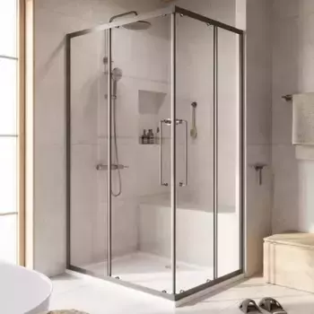 Душевой угол-ограждение «Cezares» Relax-304-AH-2-120/90-C-GM 120/90 прозрачный/оружейная сталь прямоугольный без поддона универсальный