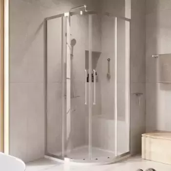 Душевой угол-ограждение «Cezares» Relax-304-R-2-90-C-CR 90/90 прозрачный/глянцевый хром четверть круга без поддона
