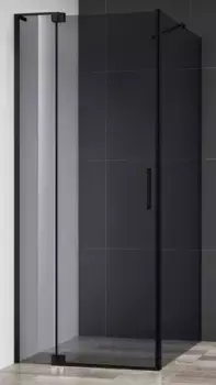 Душевой угол-ограждение «Cezares» SLIDER-AH-1-100-90/100-GRIGIO-NERO 100/100 тонированный/чёрный прямоугольный без поддона универсальный