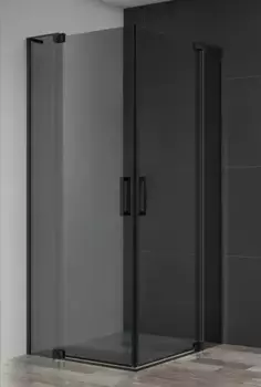 Душевой угол-ограждение «Cezares» SLIDER-AH-2-80/90-100/110-GRIGIO-NERO 110/90 тонированный/чёрный прямоугольный без поддона универсальный