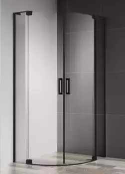 Душевой угол-ограждение «Cezares» SLIDER-R-2-90/100-C-NERO 100/100 прозрачный/чёрный четверть круга без поддона