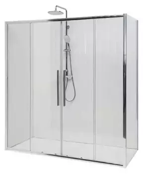 Душевой угол-ограждение «Deto» FC2-170-190+SC80 Chrome 190/80 рисунок/хром без поддона универсальный