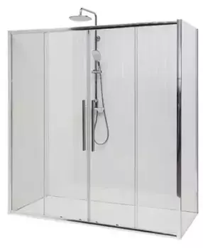 Душевой угол-ограждение «Deto» FC2-190-210+SC100 Chrome 210/100 рисунок/хром без поддона универсальный