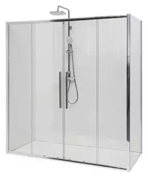 Душевой угол-ограждение «Deto» FC2-190-210+SC90 Chrome 210/90 рисунок/хром без поддона универсальный
