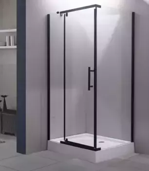 Душевой угол-ограждение «Esbano» Esbano ESR-7180B 120/80 прозрачный/чёрный матовый прямоугольный с поддоном универсальный