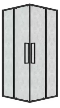 Душевой угол-ограждение «Grossman» Cosmo 300.K33.02.8080.21.02 80/80 шиншилла/чёрный матовый без поддона