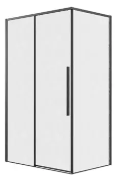 Душевой угол-ограждение «Grossman» Galaxy 120.K33.01.1170.21.02 110/70 шиншилла/чёрный матовый без поддона универсальный
