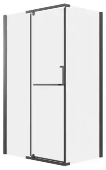 Душевой угол-ограждение «Grossman» Pragma 120.K33.03.1280.21.02 120/80 шиншилла/чёрный матовый без поддона универсальный