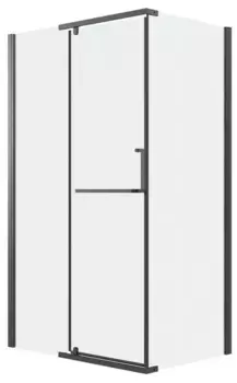 Душевой угол-ограждение «Grossman» Pragma 120.K33.03.1080.21.02 100/80 шиншилла/чёрный матовый без поддона универсальный
