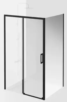 Душевой угол-ограждение «Kerama Marazzi» Vetro VE.120.SD.BLK.M VE.100.FP.BLK.M 120/100 прозрачный/чёрный матовый без поддона универсальный