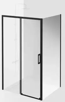 Душевой угол-ограждение «Kerama Marazzi» Vetro VE.120.SD.BLK.M VE.90.FP.BLK.M 120/90 прозрачный/чёрный матовый без поддона универсальный