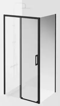 Душевой угол-ограждение «Kerama Marazzi» Vetro VE.100.SD.BLK.M VE.100.FP.BLK.M 100/100 прозрачный/чёрный матовый без поддона универсальный