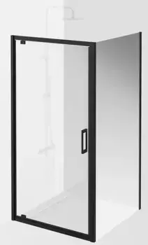 Душевой угол-ограждение «Kerama Marazzi» Vetro VE.100.PD.BLK.M VE.80.FP.BLK.M 100/80 прозрачный/чёрный матовый без поддона универсальный