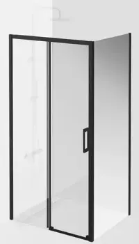 Душевой угол-ограждение «Kerama Marazzi» Vetro VE.100.SD.BLK.M VE.80.FP.BLK.M 100/80 прозрачный/чёрный матовый без поддона универсальный