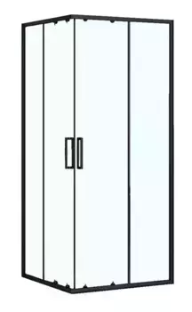 Душевой угол-ограждение «Loranto» Neo CS-21809В 100/100 квадратный прозрачный/чёрный без поддона