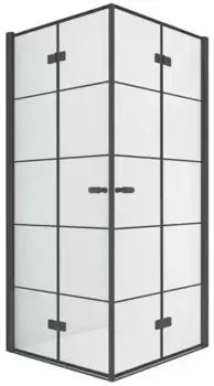 Душевой угол-ограждение «New Trendy» New Soleo Black 80/90 прозрачный/чёрный матовый прямоугольный без поддона универсальный