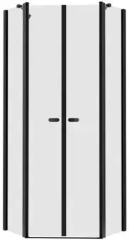 Душевой угол-ограждение «New Trendy» New Soleo Black 80/80 прозрачный/чёрный матовый многоугольный без поддона